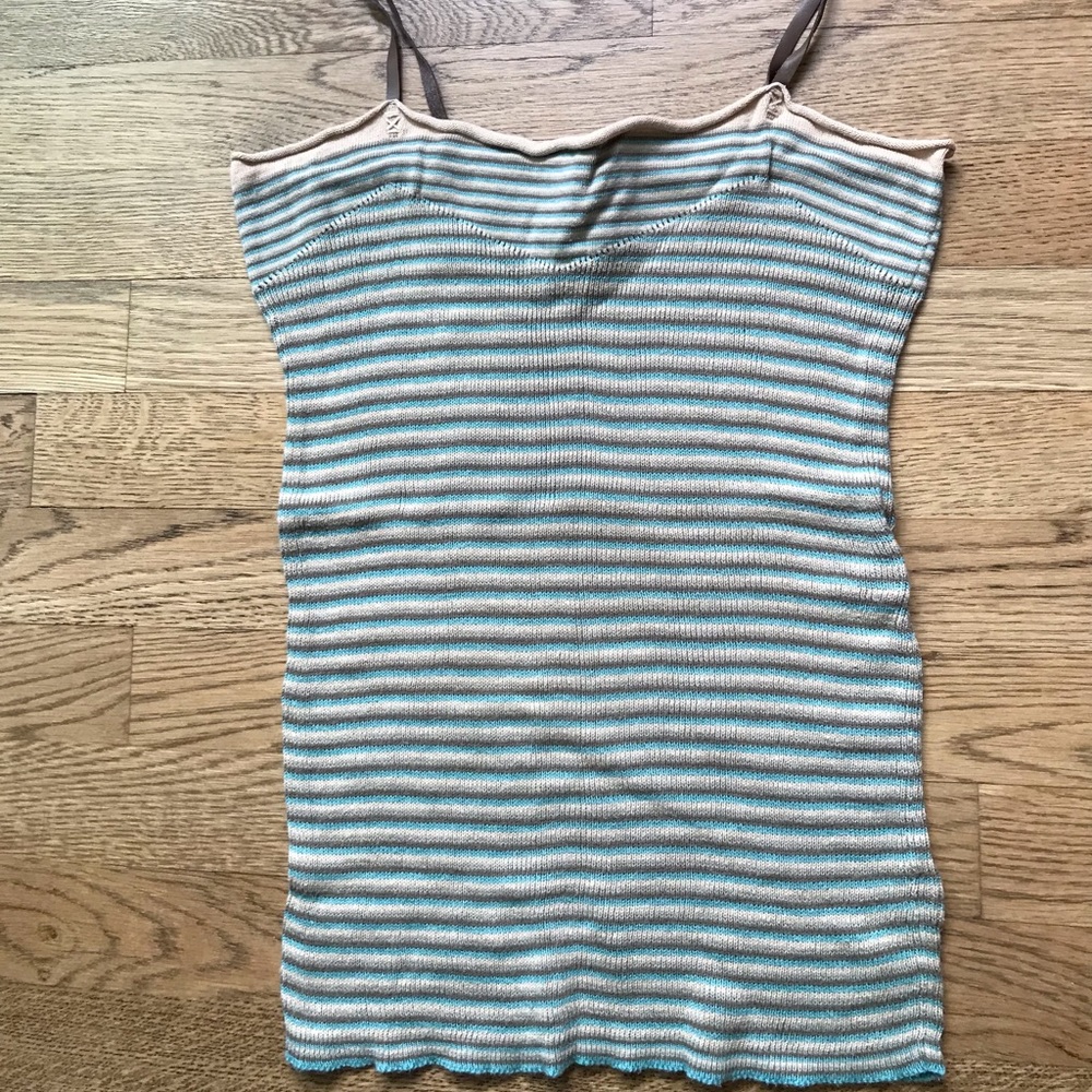 Vintage Sweater tank top with leather? Straps in EUC